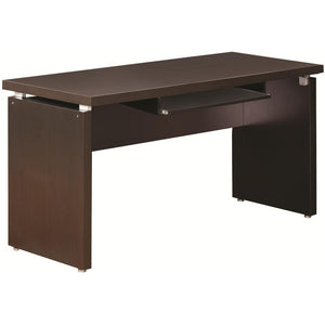 Benzara Computer Desk, Cappuccino BM172233 Cappuccino Wood BM172233