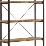 Benzara Bookcase With 4 Open Shelves BM172242 Brown Wood BM172242