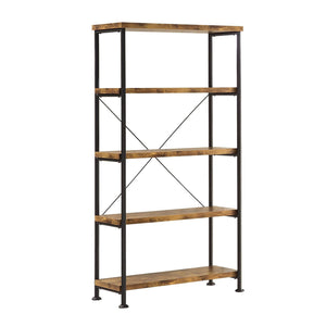 Benzara Bookcase With 4 Open Shelves BM172242 Brown Wood BM172242