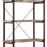 Benzara Bookcase With 4 Open Shelves BM172245 Brown & Black Wood BM172245