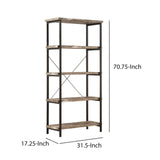 Benzara Bookcase With 4 Open Shelves BM172245 Brown & Black Wood BM172245