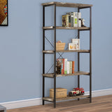 Benzara Bookcase With 4 Open Shelves BM172245 Brown & Black Wood BM172245