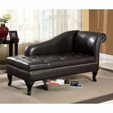 Benzara Leatherette Storage Chaise, Black BM172748 Black Padded Leatherette Solid Wood BM172748