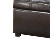 Benzara Restful Contemporary Storage Ottoman With 4 Drawers, Brown BM172777 Brown Padded Leatherette BM172777