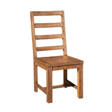 Benzara Mahogany Wood Side Chair, Brown (Set of 2) BM172883 Brown Plantation Mahogany Solids & Veneer BM172883