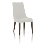 Dining Chairs With Sleek Wooden Legs Set of 2 White and Brown