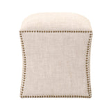 Benzara Fully Upholstered Ottoman, Bisque Cream BM174252 Cream Wood and Fabric BM174252