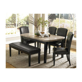 Benzara Wooden Side Chair With Padded Leatherette Seat And Back, Black, Set of 2 BM174350 Black Wood Leatherette BM174350