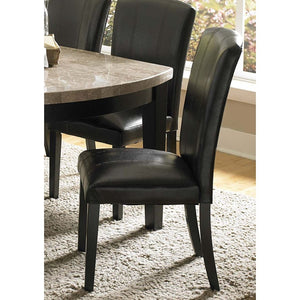 Benzara Wooden Side Chair With Padded Leatherette Seat And Back, Black, Set of 2 BM174350 Black Wood Leatherette BM174350