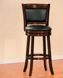 Benzara Pub Chair With Wooden Frame In Cherry Brown BM174376 Brown Wood BM174376