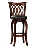 Benzara Wooden Pub Chair With Padded Upholstery In Cherry Brown BM174378 Brown Wood BM174378