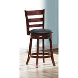 Benzara Counter Height Chair With Padded Seat In Cherry Brown BM174381 Brown Wood BM174381