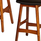 Benzara Wooden Counter Height Stool In Black And Brown, Set of 2 BM174383 Black & Brown Wood BM174383