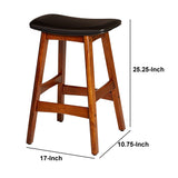 Benzara Wooden Counter Height Stool In Black And Brown, Set of 2 BM174383 Black & Brown Wood BM174383