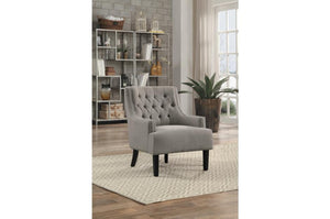 Benzara Accent Chair With Fabric Upholstery In Taupe Gray BM174395 Gray Wood and Fabric BM174395