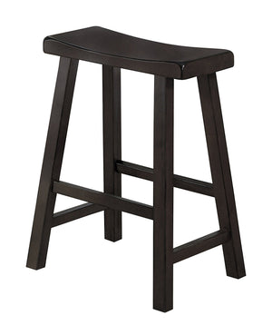 Benzara Wooden 24" Counter Height Stool with Saddle Seat, Brown, Set Of 2 BM175976 Brown Wood BM175976