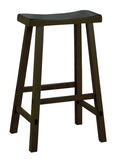 Benzara Wooden 29" Counter Height Stool with Saddle Seat, Black, Set Of 2 BM175977 Black Wood BM175977