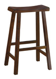 Benzara Wooden 29" Counter Height Stool with Saddle Seat, Warm Cherry Brown, Set Of 2 BM175981 Brown Wood BM175981
