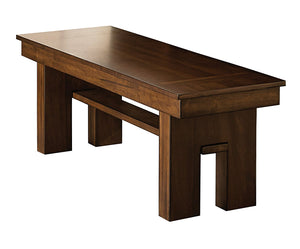 Benzara Wooden Dining Side Bench With Unique Cut-Away Trestle Base, Walnut Brown BM176321 Brown Wood BM176321