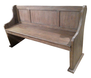 Benzara Distressed Wire Brushed Wooden Bench, Brown BM176338 Brown Wood BM176338