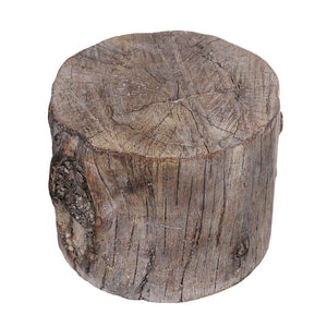 Benzara Cement Tree Stump Stool , Small, Brown BM177185 Brown  Cement BM177185