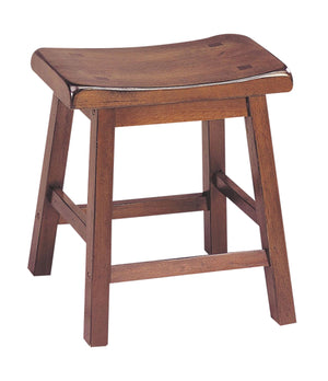 Benzara Wooden Stools With Saddle Seat, Walnut Brown, Set of 2 BM177547 Brown Wood BM177547