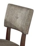 Benzara Wooden Side Chair , Grey Fabric, Set Of 2 BM177596 Gray and Brown Fabric and Wood BM177596