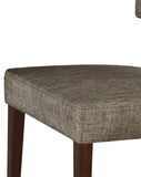 Benzara Wooden Side Chair , Grey Fabric, Set Of 2 BM177596 Gray and Brown Fabric and Wood BM177596