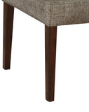 Benzara Wooden Side Chair , Grey Fabric, Set Of 2 BM177596 Gray and Brown Fabric and Wood BM177596