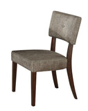 Benzara Wooden Side Chair , Grey Fabric, Set Of 2 BM177596 Gray and Brown Fabric and Wood BM177596