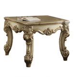 Benzara Wooden End Table in Gold Patina BM177678 Gold Wood BM177678