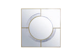 Contemporary Style Wall Accent Mirror, Clear And Gold