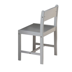 Benzara Farmhouse Wooden Side Chair with Open Design Back, White BM177783 White Solid wood BM177783