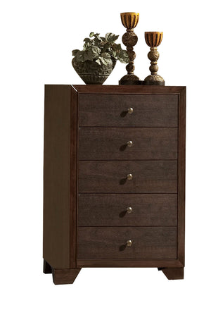 Benzara Wooden Chest with 5 Spacious Drawers  , Espresso Brown BM177804 Brown Wood BM177804