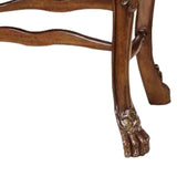 Benzara Leatherette Side Chair with Crown Top and Claw Feet, Set of 2, Brown BM177831 Brown Solid wood, Leatherette BM177831