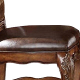 Benzara Leatherette Side Chair with Crown Top and Claw Feet, Set of 2, Brown BM177831 Brown Solid wood, Leatherette BM177831