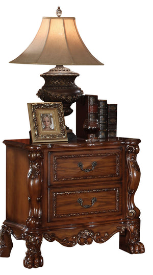 Benzara Wooden Night Stand with Two Drawer In Traditional Style, Brown BM177844 Brown Wood BM177844