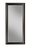 Benzara Full Length Leaner Mirror With a Rectangular Polystyrene Frame, Black BM178055 Black Polystyrene Glass BM178055