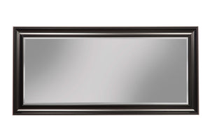 Benzara Full Length Leaner Mirror With a Rectangular Polystyrene Frame, Black BM178055 Black Polystyrene Glass BM178055