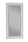 Benzara Full Length Leaner Mirror With a Rectangular Polystyrene Frame, White BM178056 White Polystyrene Glass BM178056