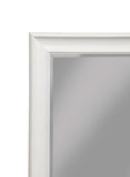 Benzara Full Length Leaner Mirror With a Rectangular Polystyrene Frame, White BM178056 White Polystyrene Glass BM178056