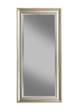 Benzara Full Length Leaner Mirror With a Rectangular Polystyrene Frame, Champagne Silver BM178057 Silver Polystyrene Glass BM178057