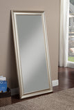 Benzara Full Length Leaner Mirror With a Rectangular Polystyrene Frame, Champagne Silver BM178057 Silver Polystyrene Glass BM178057