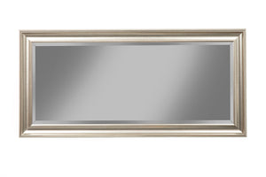 Benzara Full Length Leaner Mirror With a Rectangular Polystyrene Frame, Champagne Silver BM178057 Silver Polystyrene Glass BM178057