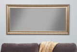 Benzara Full Length Leaner Mirror With a Rectangular Polystyrene Frame, Antique Gold BM178058 Gold Polystyrene Glass BM178058