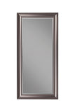 Benzara Full Length Leaner Mirror With a Rectangular Polystyrene Frame, Silver BM178060 Silver Polystyrene Glass BM178060