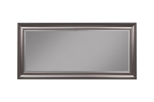 Benzara Full Length Leaner Mirror With a Rectangular Polystyrene Frame, Silver BM178060 Silver Polystyrene Glass BM178060