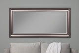 Benzara Full Length Leaner Mirror With a Rectangular Polystyrene Frame, Silver BM178060 Silver Polystyrene Glass BM178060