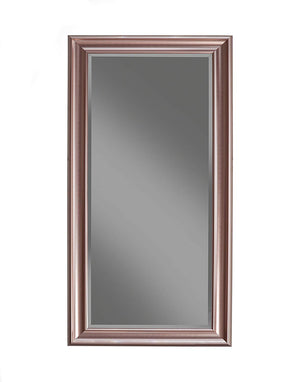 Benzara Full Length Leaner Mirror With a Rectangular Polystyrene Frame, Rose Gold BM178063 Gold Polystyrene Glass BM178063