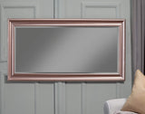 Benzara Full Length Leaner Mirror With a Rectangular Polystyrene Frame, Rose Gold BM178063 Gold Polystyrene Glass BM178063